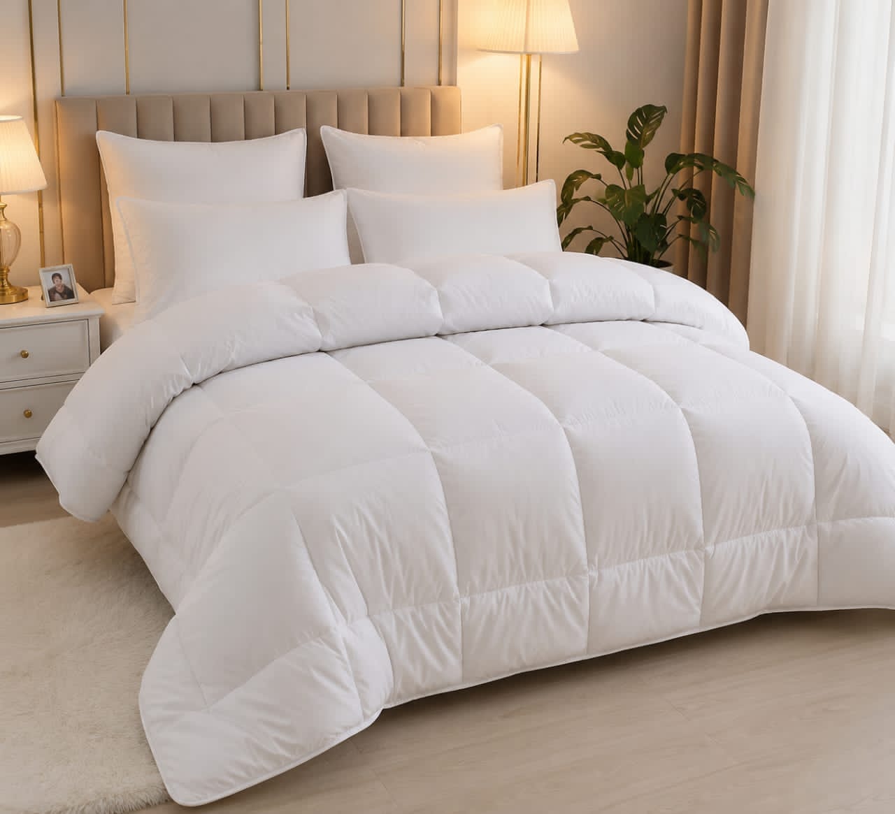 couettes de lit blanche