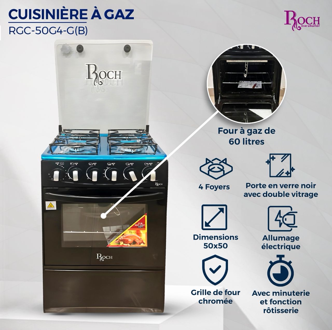 Cuisinière à Gaz 4 Feux - ROCH
